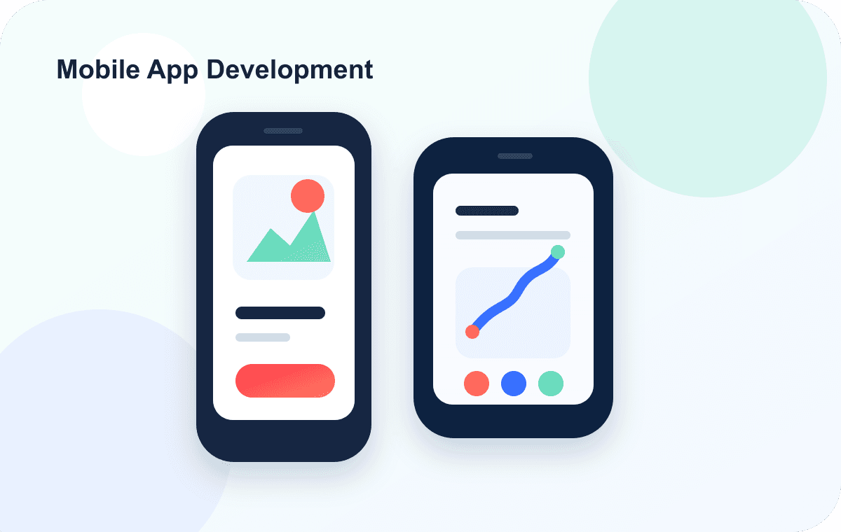 Mobile app interface preview on smartphones